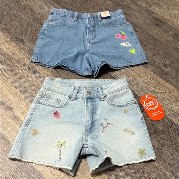 Wonder Nation Kids Embroidered Denim Shorts Set - Picture 1 of 16